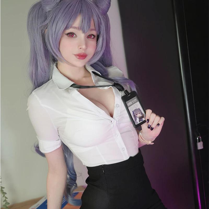 Jimiko Женский Секретарь Аниме Униформа Узкая Короткая Юбка Белая Рубашка Офисные Леди Косплей Kawaii Костюмы Событие Сексуальный Наряд Для Девочек