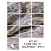 10pcs Marble Tile Sticker Self-adhesive Waterproof Wall Sticker, Removable Wallpaper