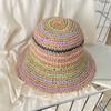 Summer Beach Straw Cap Handmade Bucket Hat Fashion Rainbow Sun hat  Outdoor