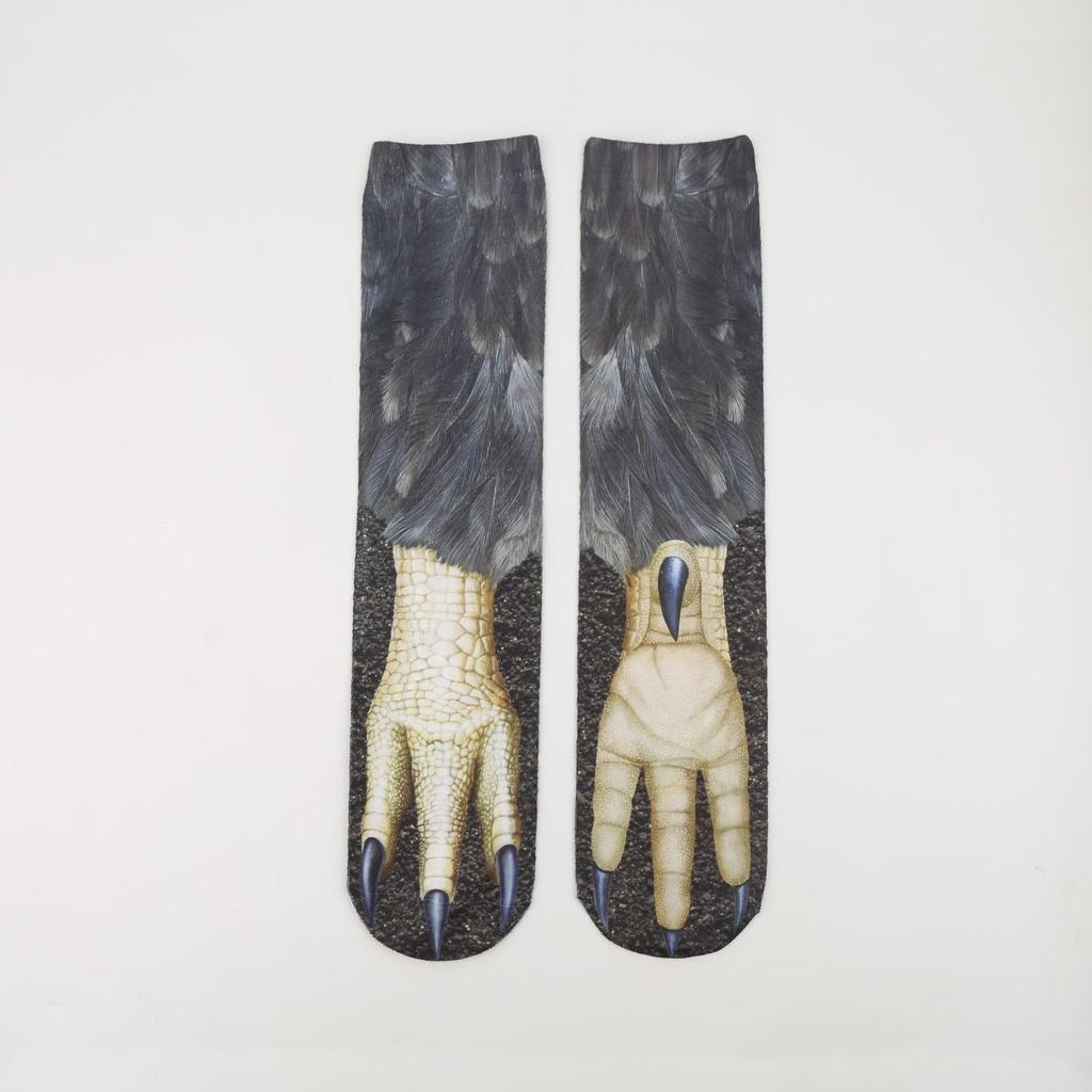 Носки до середины икры с когтями животных - Смешные носки с принтом для взрослых и детей