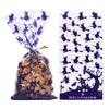 50pcs/pack Bat Pattern Dessert Packaging Bag With Ties Gift Bags Halloween Candy Bags  Home