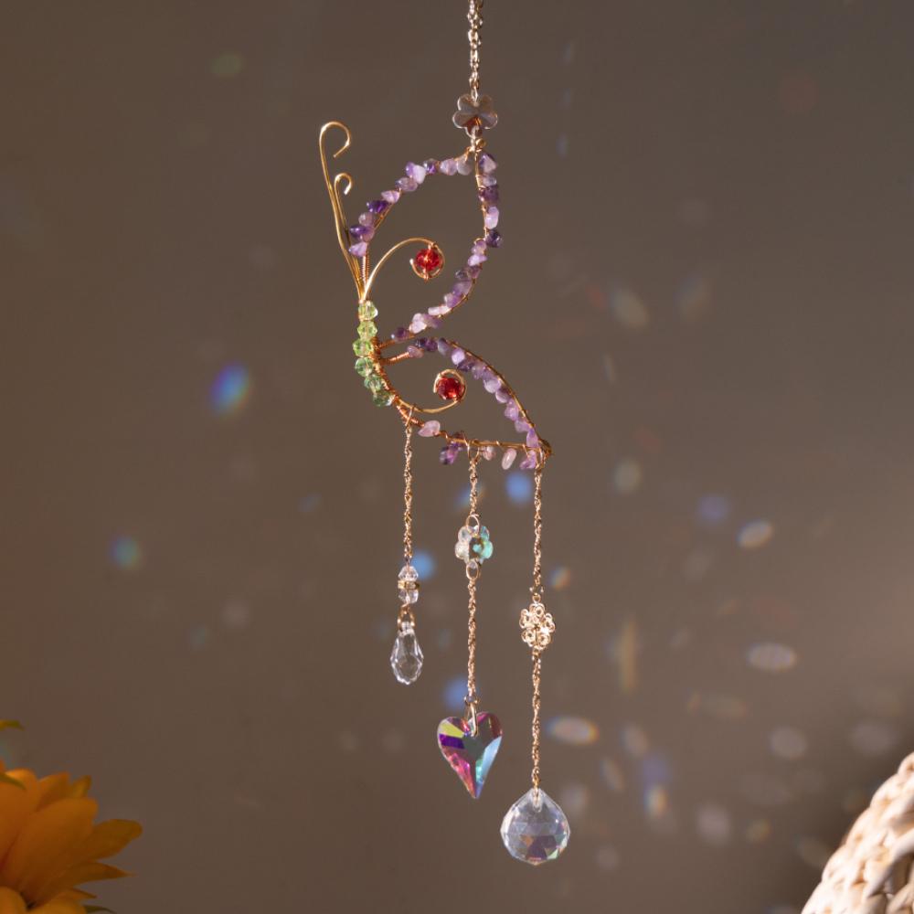 Crystal Wind Chime Suncatcher Bedroom Balcony Patio Sun Moon Prism Pendant Good Home Hanging Prisma Garden Art Decorations