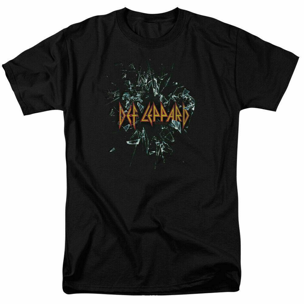Def Leppard Broken Glass T Shirt Licensed Rock N Roll Music Concert Tee Black