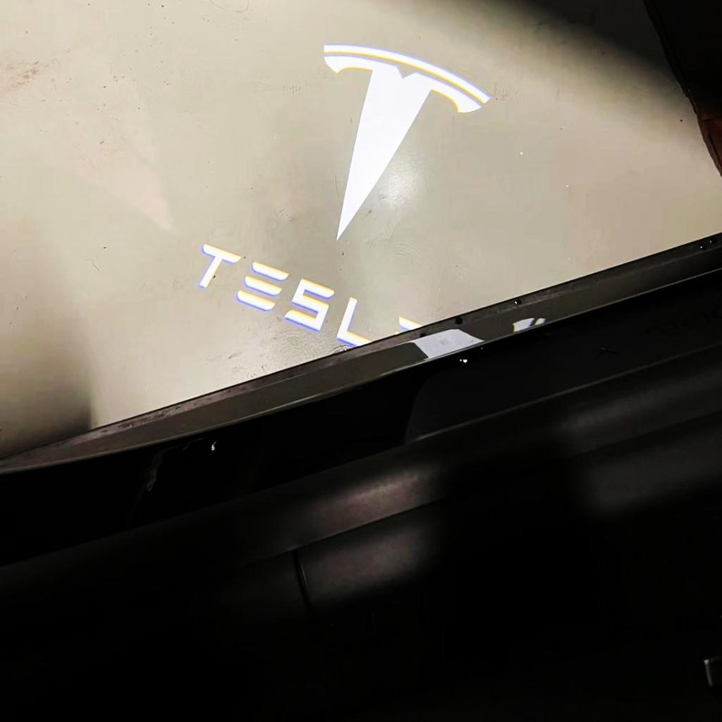 2/4pcs Car Door LED Logo Projector lights HD Welcome Light 3D Laser Ghost Shadow Light for Tesla Model Y 3 S X car Accessory