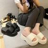Крутые шлепанцы на толстой подошве женские летние уличные пляжные нескользящие увеличивающие рост приливные универсальные шлепанцы для улицы с одним ремешком
