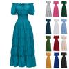 Dress For Women Stage Costume Halloween COS Retro Solid Color Waistband Dress Party Evening Night Long Dress