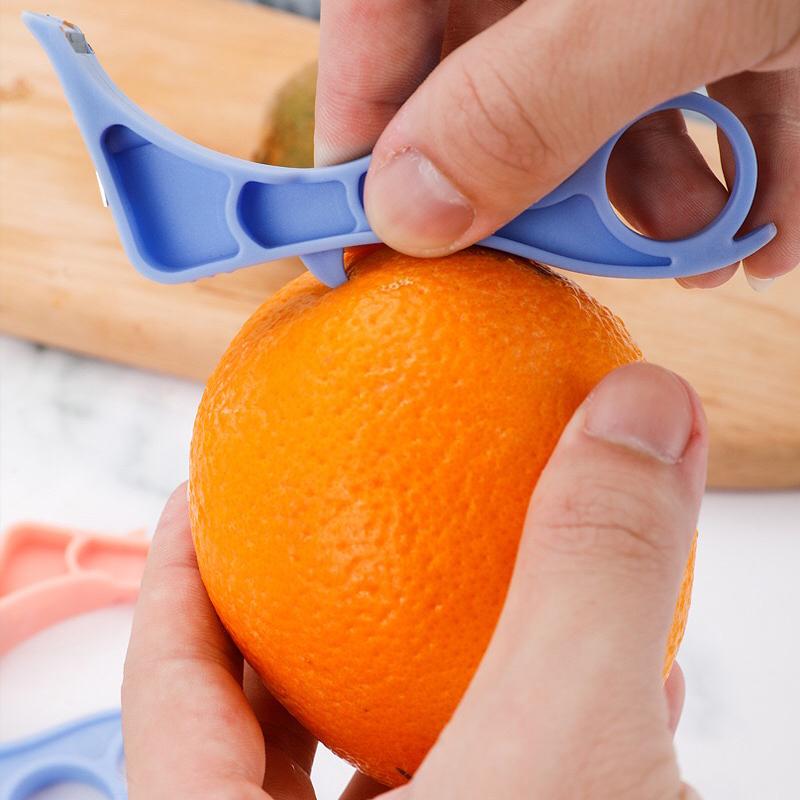 3 In 1 Fruit Peeler Apple Kiwi Peeler Orange Cutter Stainless Steel Portable Manual Kitchen Peeling Tools Manual Stripper Easy To Use Open Citrus