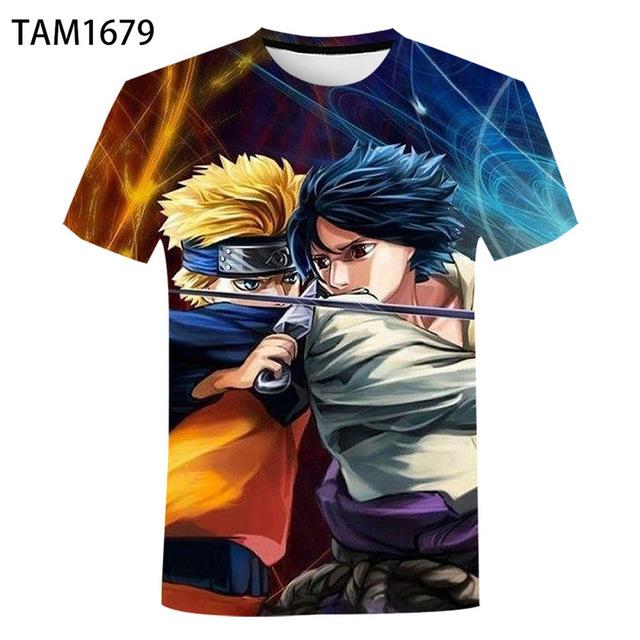 Short Sleeve T Shirt Naruto Japanese Cartoon Fashion Casual Children Men Clothing 3D Printed Short Sleeve Top Clothing