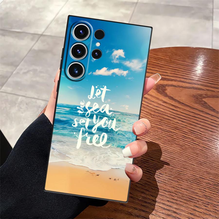 Чехол для телефона Funda для Samsung Galaxy S23 S24 Plus S10 S9 S20 S21 FE Note 20 Ultra 8 9 10 S25 Ultra с рисунком «Морской пейзаж»