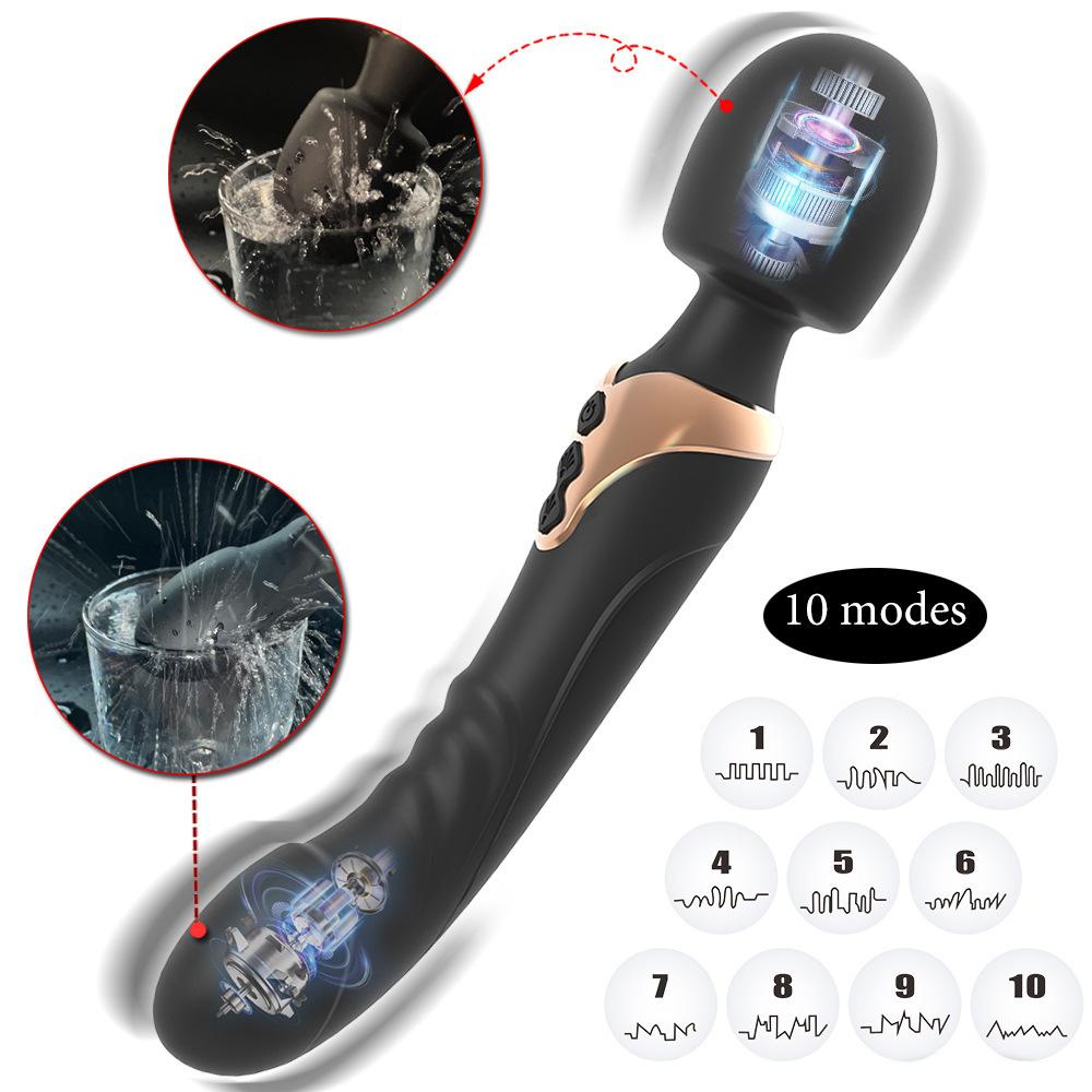 USB-зарядка с двойной головкой, двойной шок, AV-вибратор, G-точка, мастурбация, секс-игрушка для взрослых