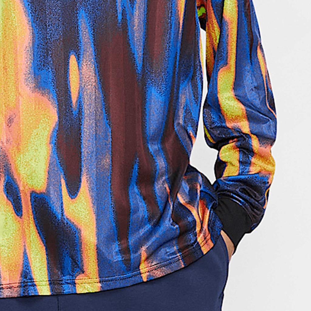 Nike Футболка Dri-Fit Outdoor Casual с круглым вырезом и длинным рукавом, мужские топы, светло-мангово-желтый, ярко-бордовый, волчий серый FZ0561-643