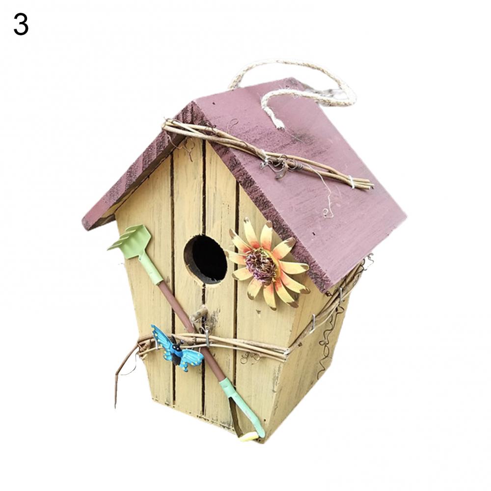 2024 New Style Bird House Birdcage Painting Outdoor Garden Hanging Cottage Feeder Nest Crafts Garden Supplies Products