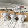 Flocked Koala Keychains Resin Cartoon Cute Stuffed Animal Charms Bag Pendant Keychain For Men Women Friends Couple