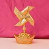 Feng Shui Rotating Yuanbao Windmill: Metal Desktop Ornament