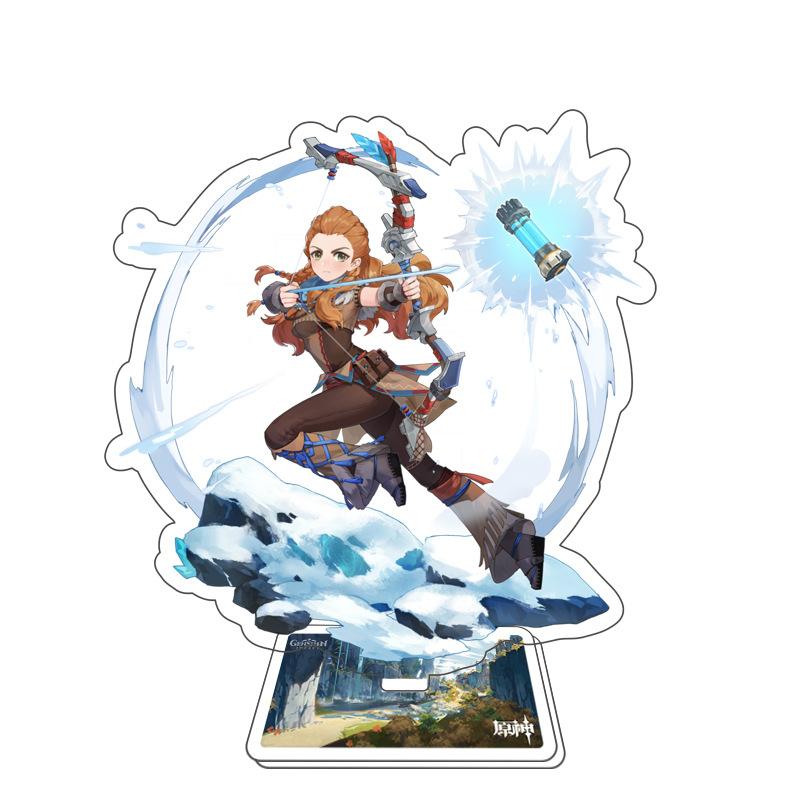 Игра Genshin Impact Стенд для фигурки Модель Игрушка 15 см Кэцин Шэнь Хэ Аратаки Итто Акриловая пластина с фигуркой Настольное украшение Подарок