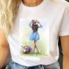 Women T-shirts Female T Tee Cartoon Clothes Short Sleeve Casual Travel Happy Time Cute Shirt Fashion Lady Graphic Tshirt Top