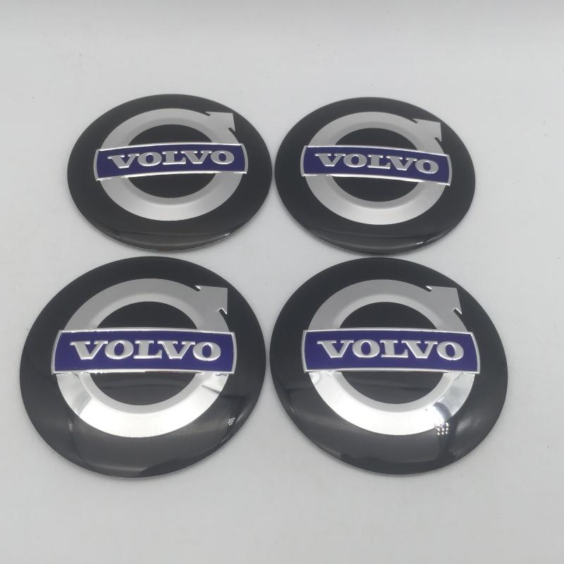 zshkr7 4pcs 3D For VOLVO 56mm 60mm 65mm Car Wheel hub Center Cap emblem Badge covers sticker Decals Styling accessories