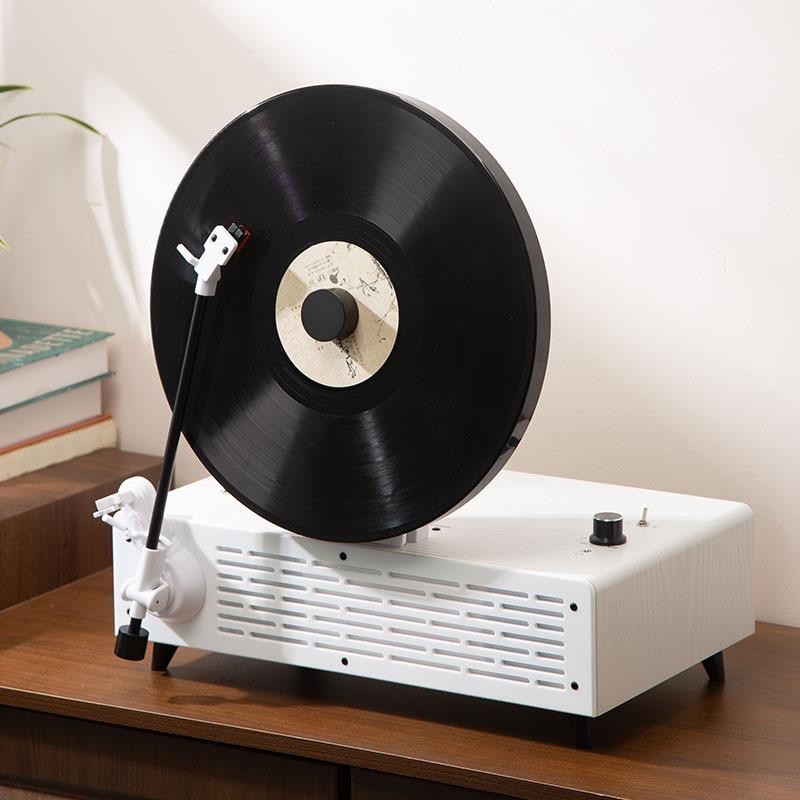 Modern Luxury Retro Vinyl Record Player, Wireless Bluetooth Turntable, Vintage Phonograph, Decorative Home Accent for Living Room, Study