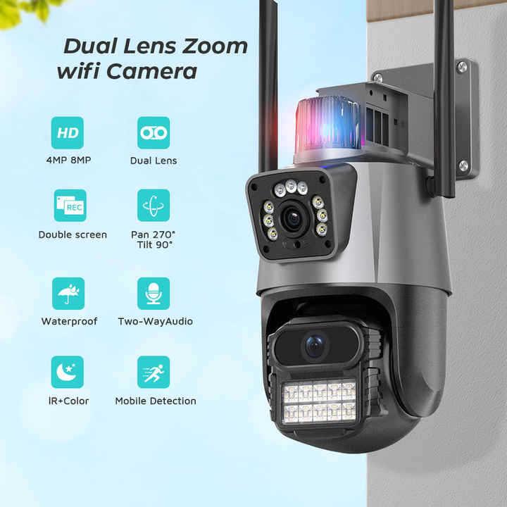 P11 Dual-Lens Outdoor Waterproof WiFi Security Camera 360° Panoramic HD