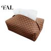 Multipurpose Household Tissue Case Foldable PU Leather Box, Multi-Purpose Desktop Storage Organizer, Student Desk Organizer Simple Style Napkin