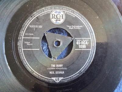 Пластинка 7 дюймов NEIL SEDAKA The Diary 45RCA1099 RCA UK Поп Б/у