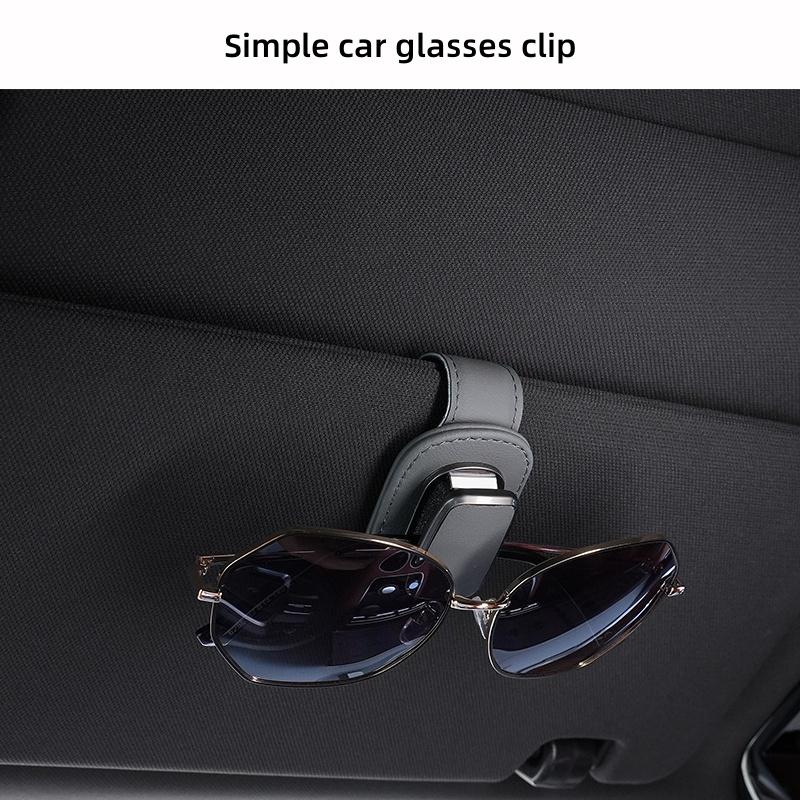 Car Eyeglass Storage Clip Sun Visor Sunglasses Holder Super fiber leather Magnetic Multifunction Universal Car Eyeglass Holder