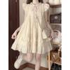 Milk Sweet Small Flying Sleeve Dress Women's Summer Small Retro Fungus Lace Princess Doll Short Dress