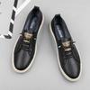Fashion Genuine Leather Lace-up Fashion Sneakers Unisex Casual Skateboarding Shoes Memory Foam Insole Spring Comfortable Walking Shoes