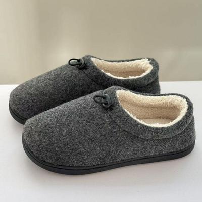 Серые бесшумные нескользящие теплые туфли на танкетке для беременных для дома