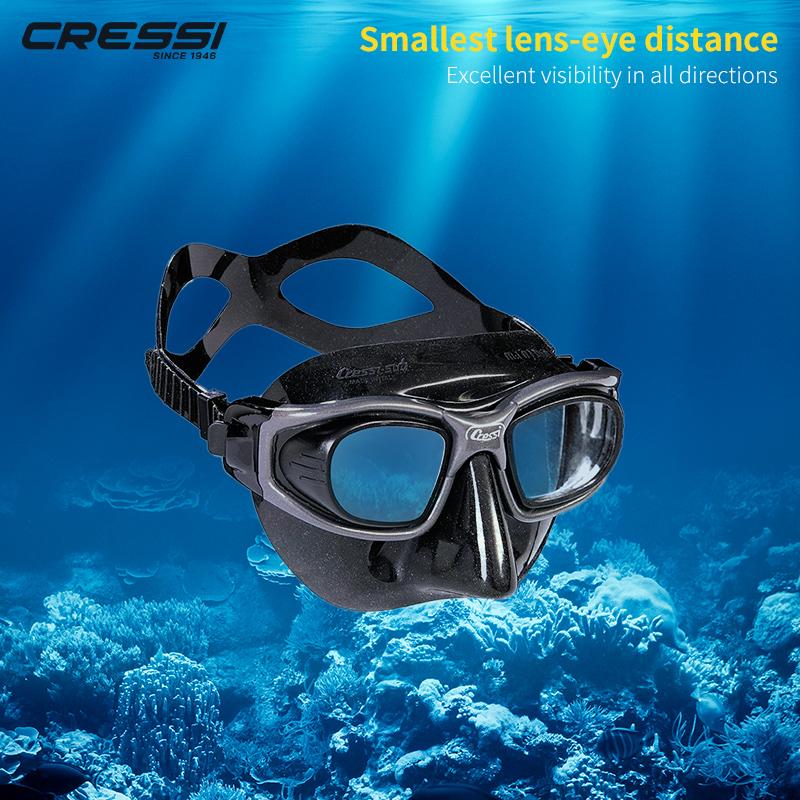 Маска для фридайвинга Cressi Minima - сверхмалый внутренний объем, идеальна для глубоководных погружений, профессиональные очки