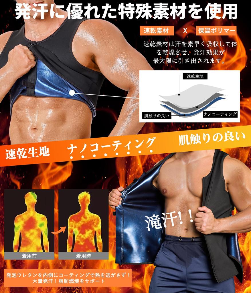 Рубашка для сауны Sawaiko, Одежда для тренировок, Одежда для ходьбы, Одежда для спортзала, Костюм для сауны, Мужская жилетка для бега, Корректор талии (Черный/Темно-синий, Размер M)