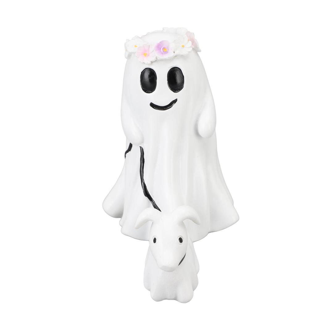 Ghost Walking Dog Statue Spooky Ghost Dog Figurine for Home Tabletop Decoration Indoor Outdoor Garden Resin