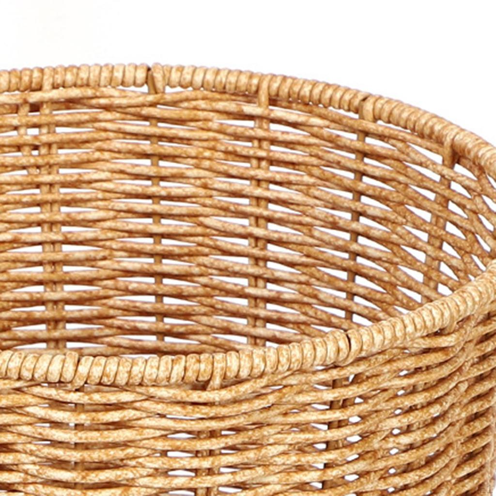 Imitation Rattan Basket Woven with Lid Clothes Hamper Laundry Bins for