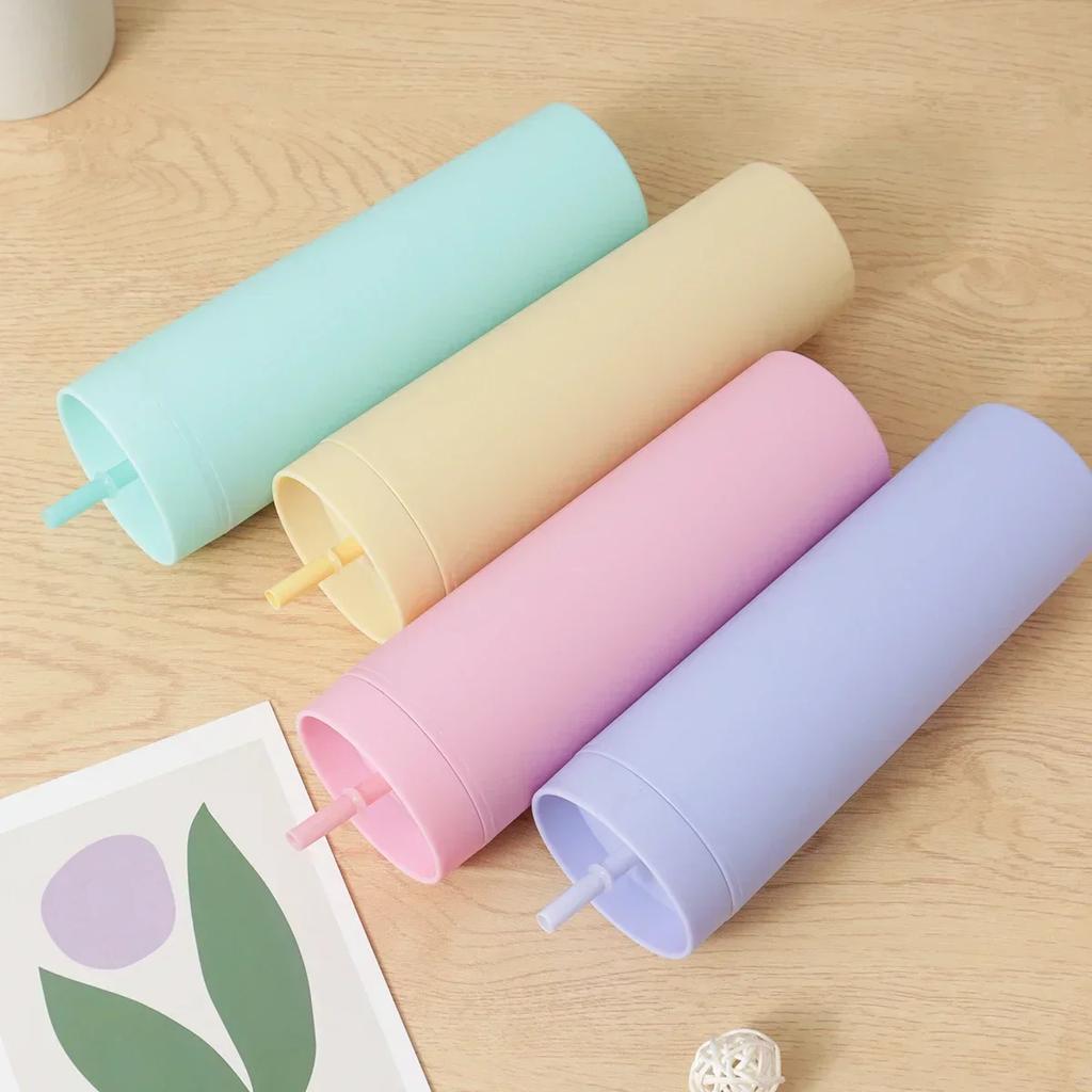 1 шт. - стакан-трубочка с крышкой, посуда для напитков, бутылка для фруктового сока, двойной стенки, пластиковые стаканы, подарок для праздничной вечеринки