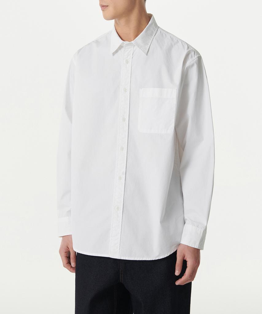 MUSINSA STANDARD Relaxed Washed Poplin Shirt [White]