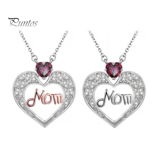 Ожерелье для мамы, женское ожерелье с подвеской в виде сердца из искусственного кристалла, подарок на День матери для мамы, бабушки, жены от дочери, сына