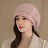 Autumn and Winter Temperament Elegant Mother Hat Women Versatile Middle-aged Elderly Knitted Wool Hat Windproof Ear Protection Beret