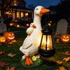 Resin Duck Statue with Flowers Garden Solar Lantern, Cute Mom And Baby Sculpture Outdoor Decor Lamp, Waterproof Light for Yard Lawn Patio