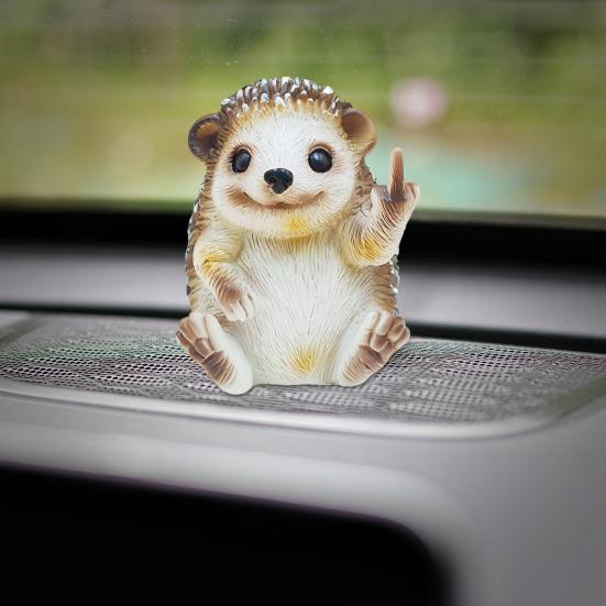 Middle Finger Hedgehog Statue Simulated Hedgehog Resin Figurine Animal Sculpture