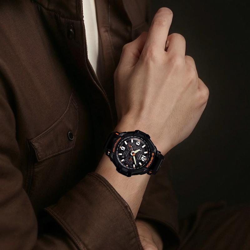 Casio Водонепроницаемые часы G-SHOCK на солнечной батарее для дайвинга, кварцевый механизм, ремешок из смолы, японские и корейские часы, 50 мм, мужские часы, черный циферблат, G-1400-1A