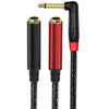 Кабель-разветвитель 1/4 дюйма 6,35 мм стерео male на 2x6,35 мм female, стерео удлинитель для наушников, гитары