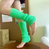 Women's Autumn Winter Warm Knitted Wool Leg Warmers Ladies' Fashion Fluorescent Color Leg Sleeves Korean Style Slouchy Socks