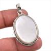 Natural Mother Of Pearl Gemstone Handmade 925 Solid Silver Pendant 1.75" c8S08