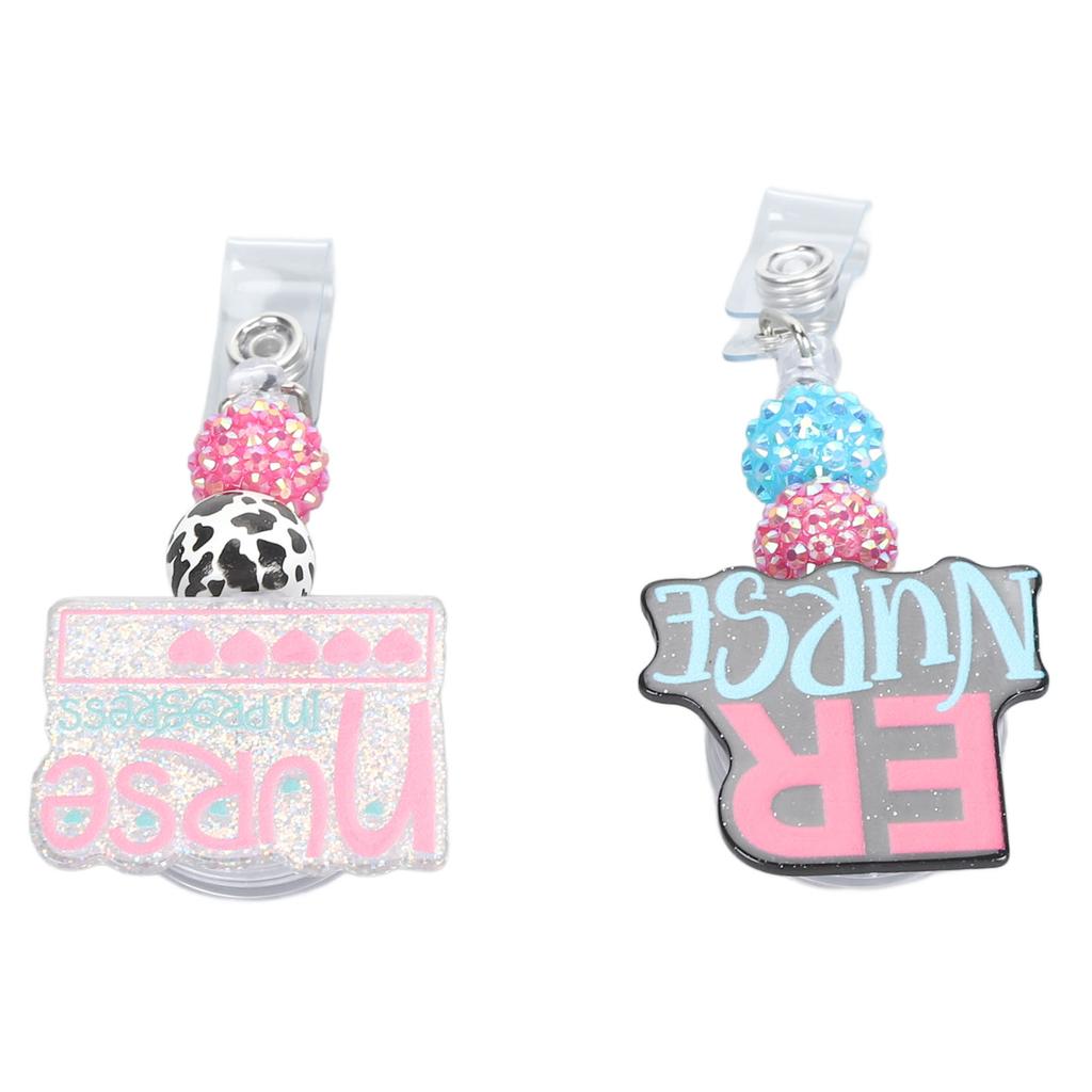 Держатель катушки для значка медсестры, выдвижной, расписанный вручную, бисерный, зажим для катушки для значка студента-медсестры для сестринского дела