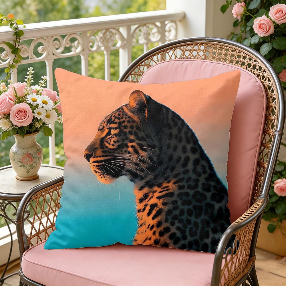 Leopard Fashion Cushion Cover Soft Plush Throw Pillow Cover DoubleSided Decorative Cushion Case Sofa Bedroom Home Decor
