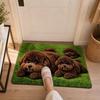 Absorbent Teddy Dog Print Rug Diatomite Entryway Rug Durable Floor Mat  Home Decor