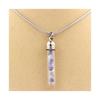 Pierres et Minéraux. Collier Benitoite brut. Modèle tube.