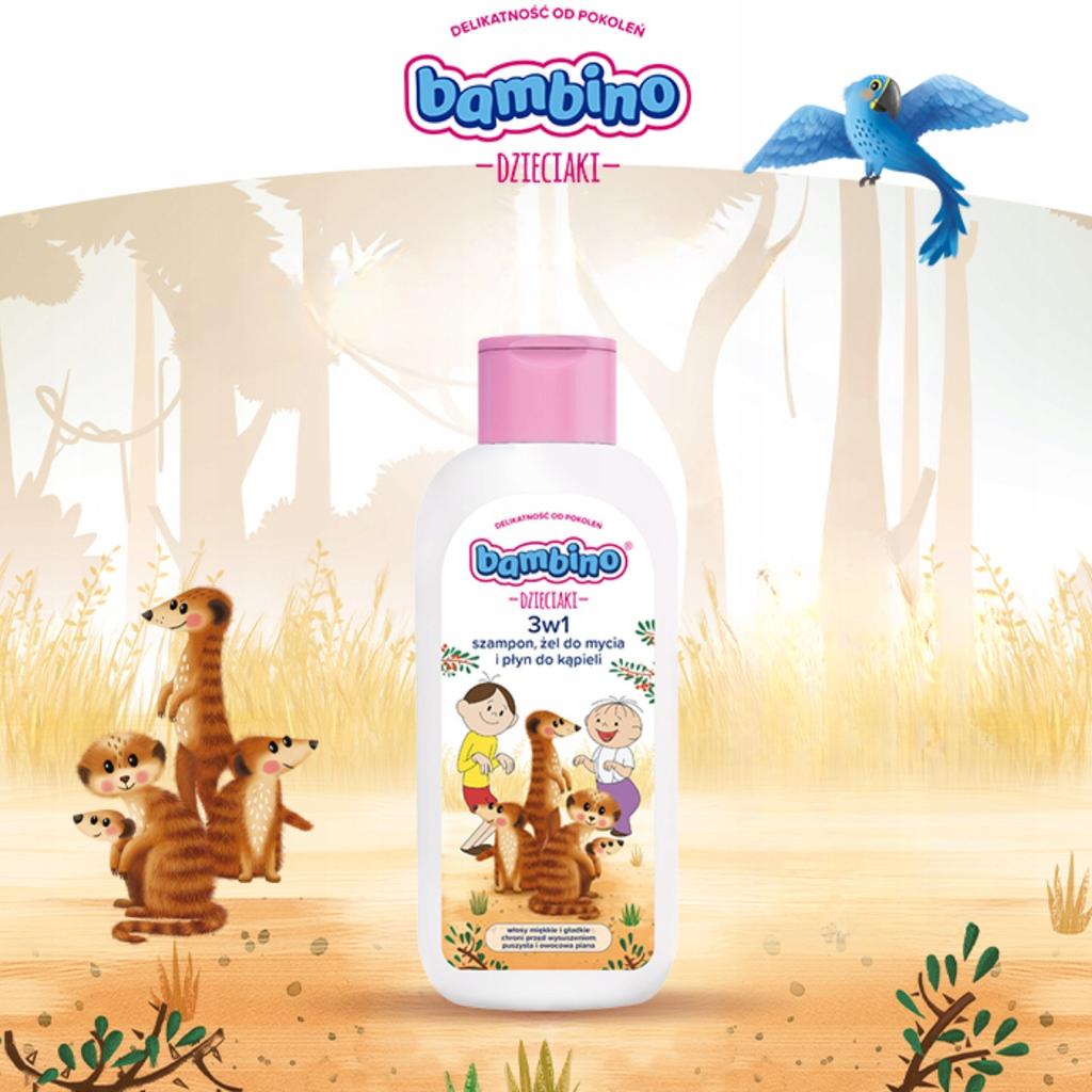 Bambino Kids Shampoo, Washing Gel And Bath Liquid, 3 In 1