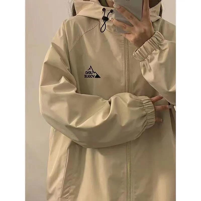 Красная ветровка женская Американский винтаж Весна Осень Свободная куртка-бомбер