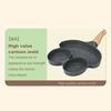 Omelette Pan 4-Cup Non-Stick Egg Frying Mold Heart-Shaped Mini Cooker Pan with Wooden Handle